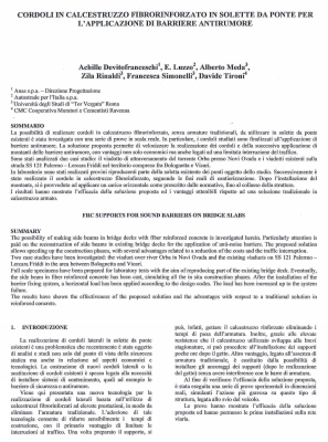 Relazione Cordoli in Cls Fibrorinforzato in Solette da Ponte, AICAP Bergamo - Maggio 2014